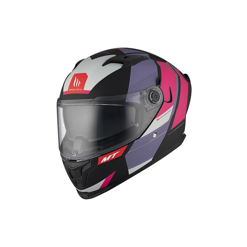 Integrierter Motorradhelm MT BRAKER SV Chento B9 mattschwarz-lila-rosa