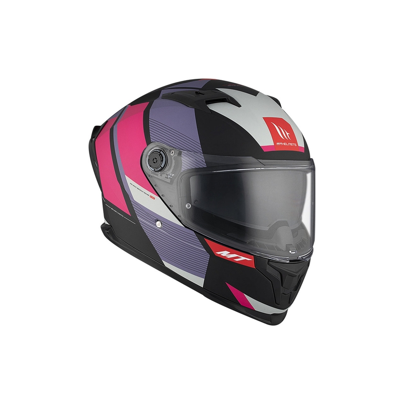 Integrierter Motorradhelm MT BRAKER SV Chento B9 mattschwarz-lila-rosa