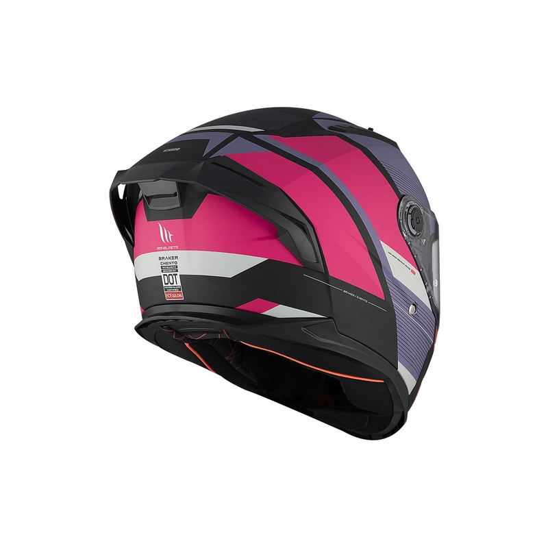 Integrierter Motorradhelm MT BRAKER SV Chento B9 mattschwarz-lila-rosa