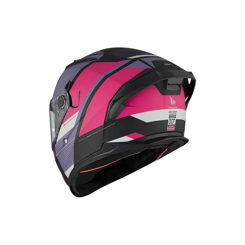 Integrierter Motorradhelm MT BRAKER SV Chento B9 mattschwarz-lila-rosa