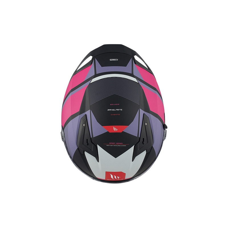 Integrierter Motorradhelm MT BRAKER SV Chento B9 mattschwarz-lila-rosa