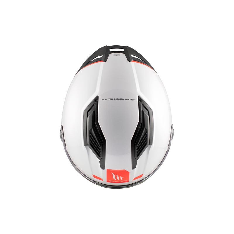 Integrierter Motorradhelm MT Stinger 2 Solid glänzend weiß