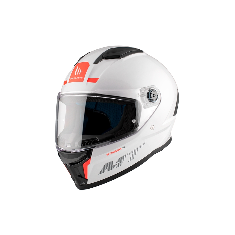 Integrierter Motorradhelm MT Stinger 2 Solid glänzend weiß
