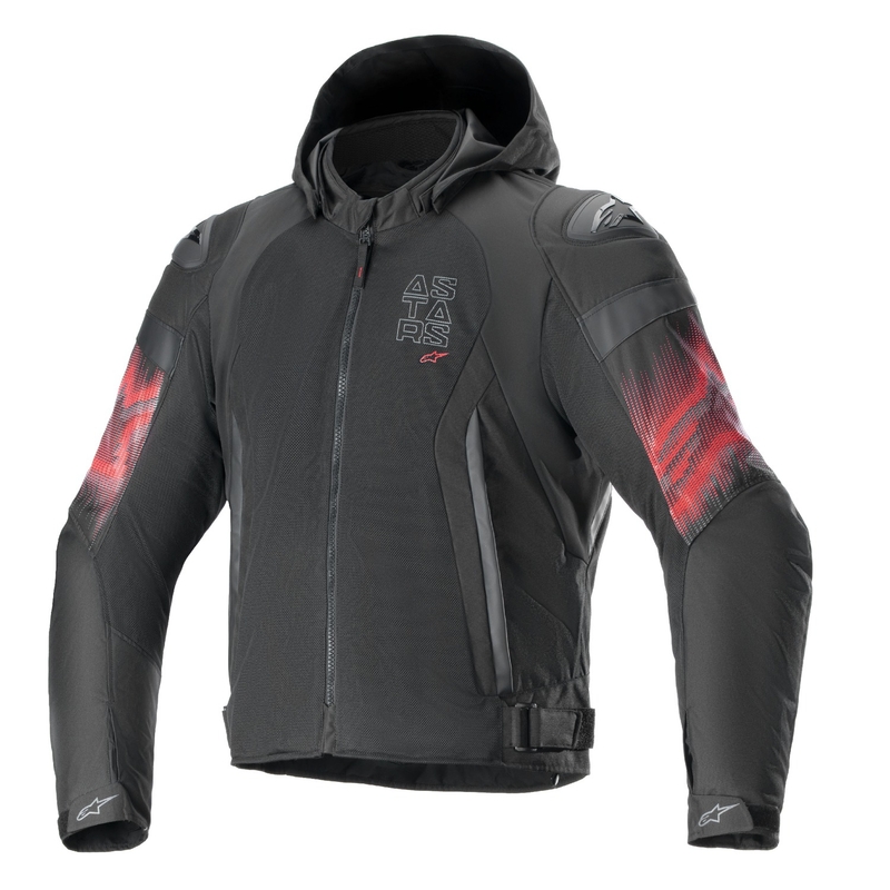 Alpinestars Zaca Air Venom Wasserdichte Motorradjacke Schwarz/Fluo Rot