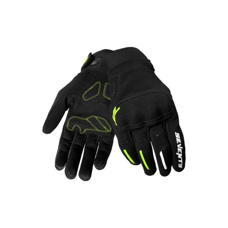 Damen-Motorradhandschuhe Seventy Degrees SD-C42 Asphalt schwarz-fluo gelb