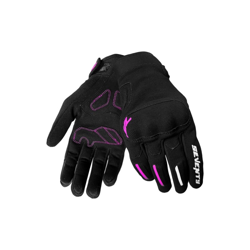 Damen-Motorradhandschuhe Seventy Degrees SD-C42 Asphalt schwarz-rosa