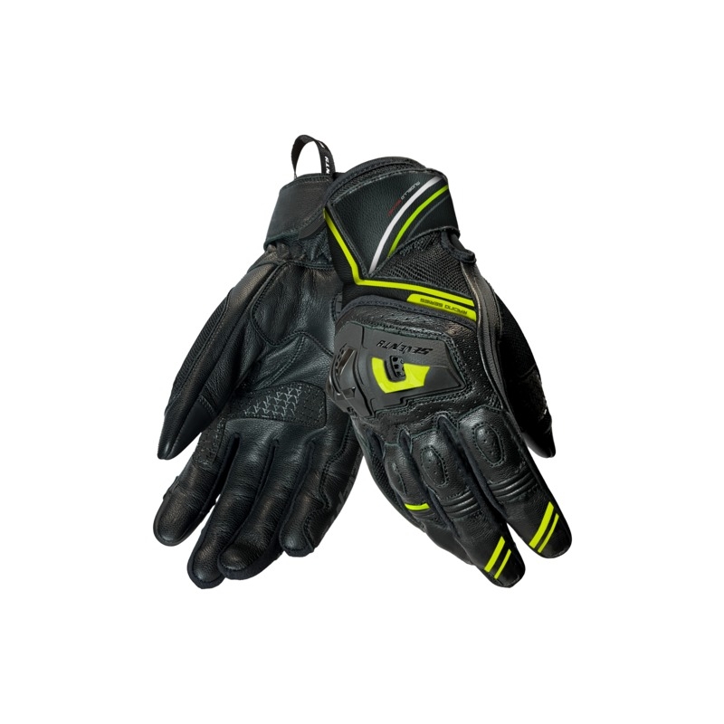 Motorradhandschuhe Seventy Degrees SD-N30 Mugello Schwarz-Fluo Gelb