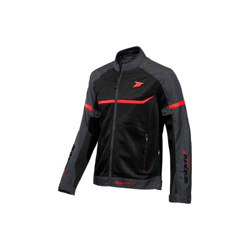 Motorradjacke SEVENTY DEGREES SD-JR30.1 Mojave schwarz-rot