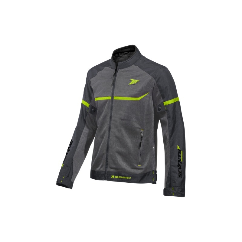 Motorradjacke SEVENTY DEGREES SD-JR30.1 Mojave grau-Fluogelb