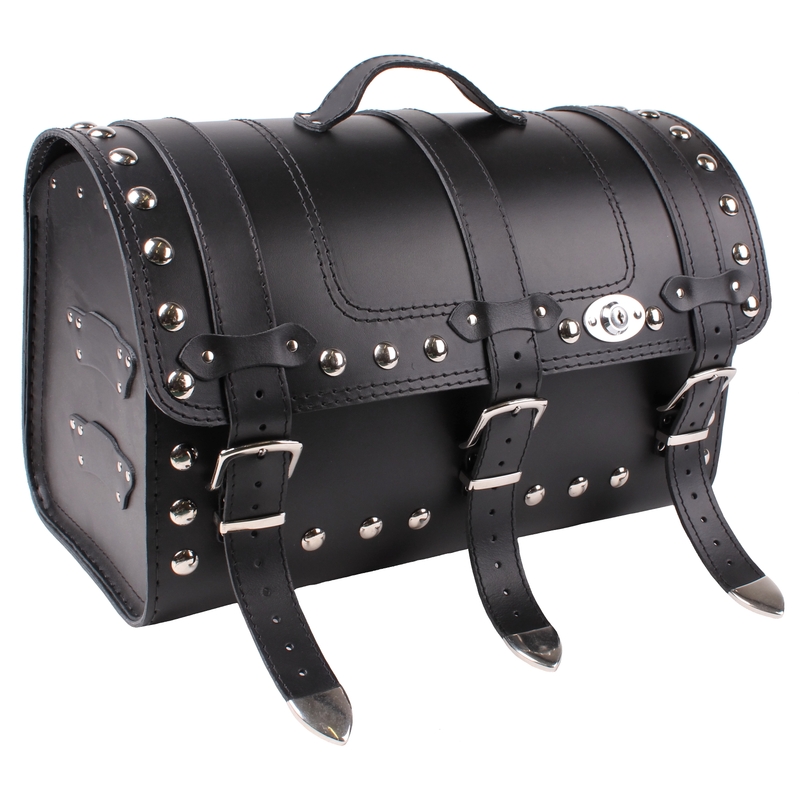 Chopper RSA-131B Motorradkoffer aus Leder mit Schloss