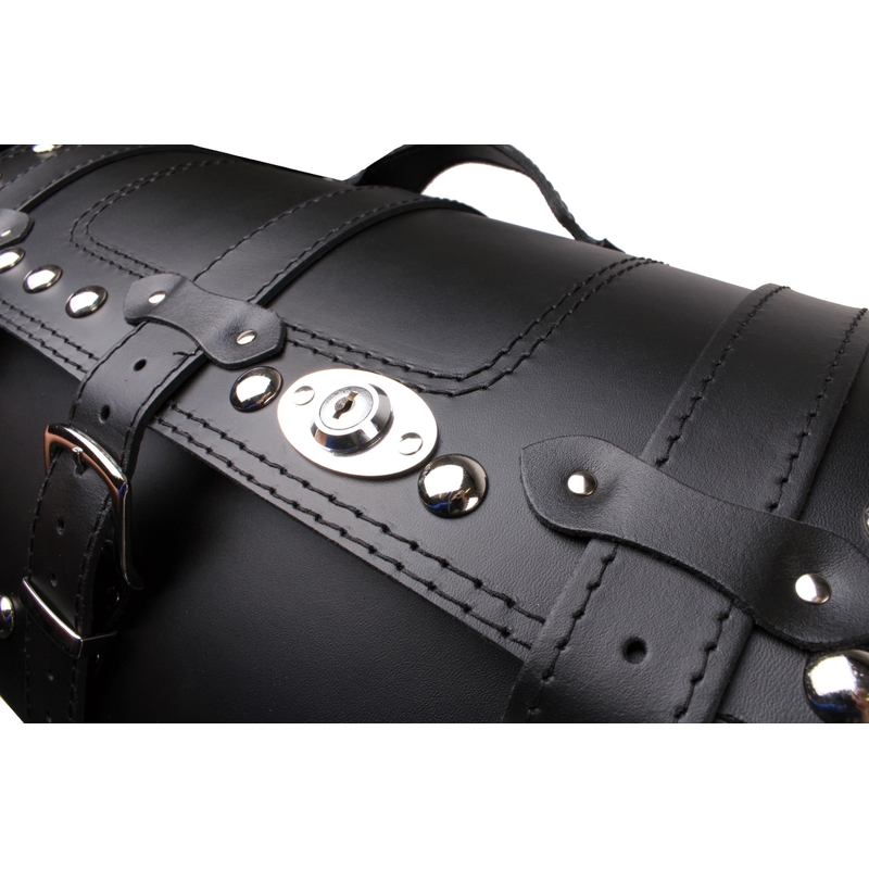 Chopper RSA-131B Motorradkoffer aus Leder mit Schloss
