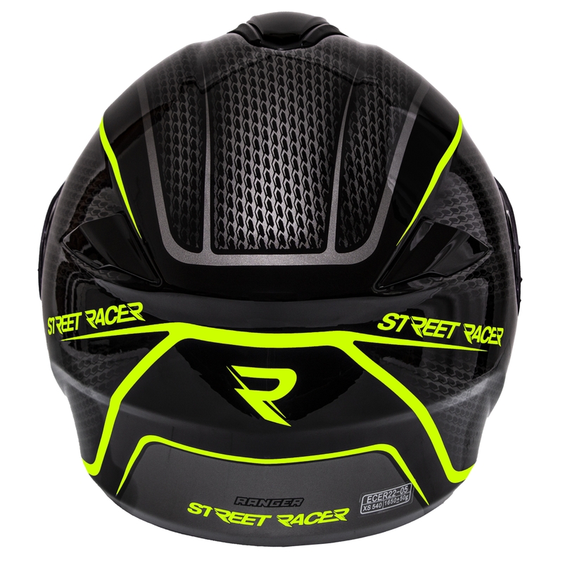 Klappbarer Motorradhelm Street Racer Ranger schwarz-fluoreszierend - II. Qualität
