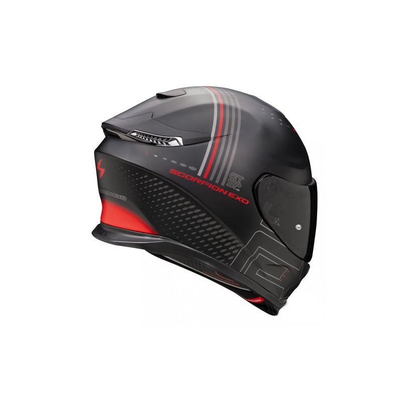 Integrierter Motorradhelm Scorpion EXO-GT SP AIR TECHLANE schwarz-grau-rot Ausverkauf