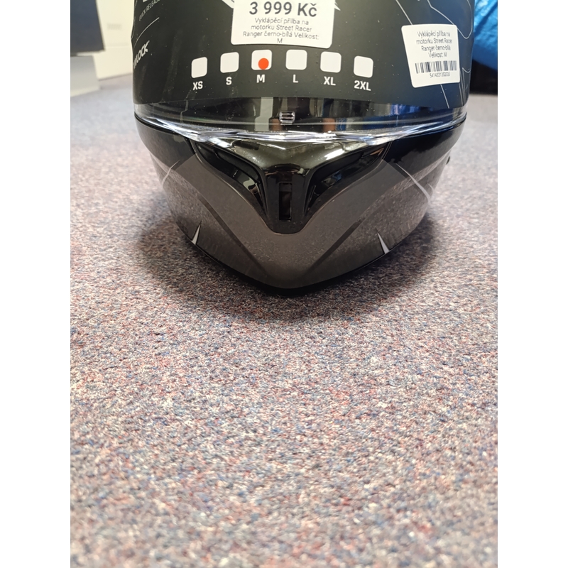 Klappbarer Motorradhelm Street Racer Ranger schwarz-weiß - II. Qualität