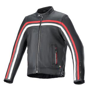 Leder-Motorradjacke Alpinestars Dyno schwarz-rot-beige