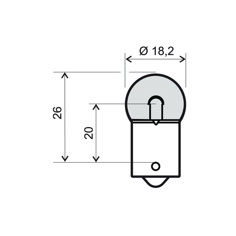 Lamp RMS 12V 10W BA15S (10pcs)