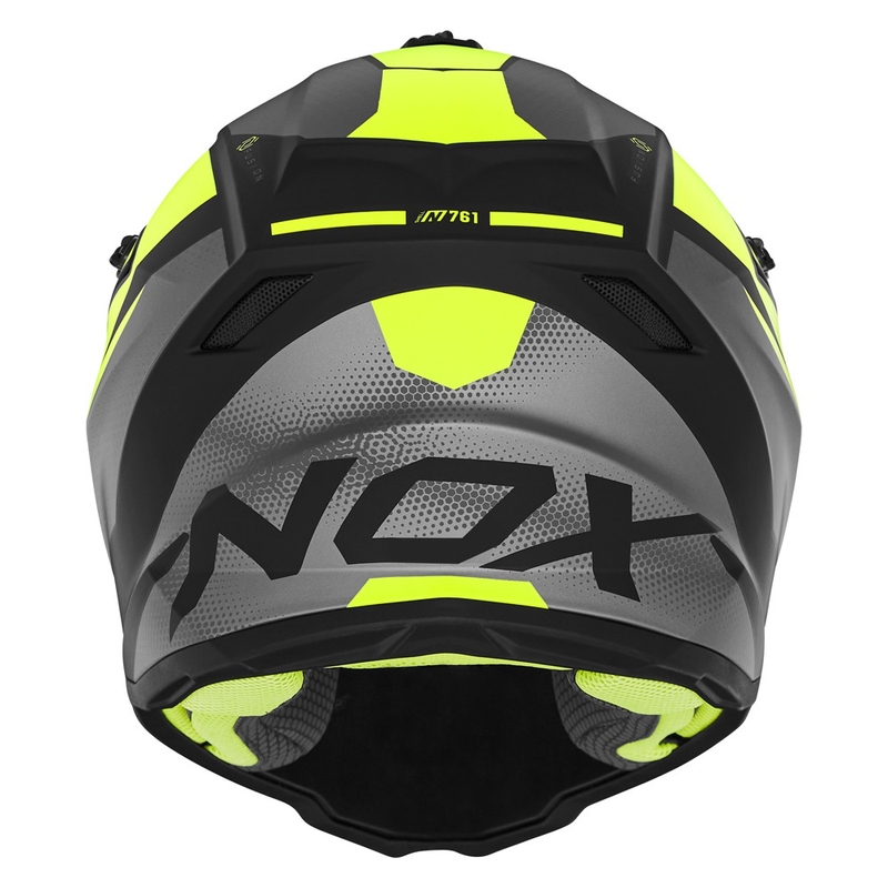 Kinder-Motocross-Helm NOX N761 MX fluo gelb-schwarz-grau