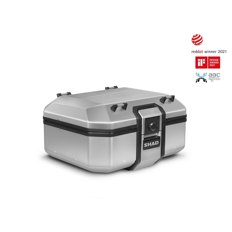 Complete set of SHAD TERRA TR40 adventure saddlebags and SHAD TERRA aluminium 37L topcase, including mounting kit SHAD Harley Davidson Pan America 1250