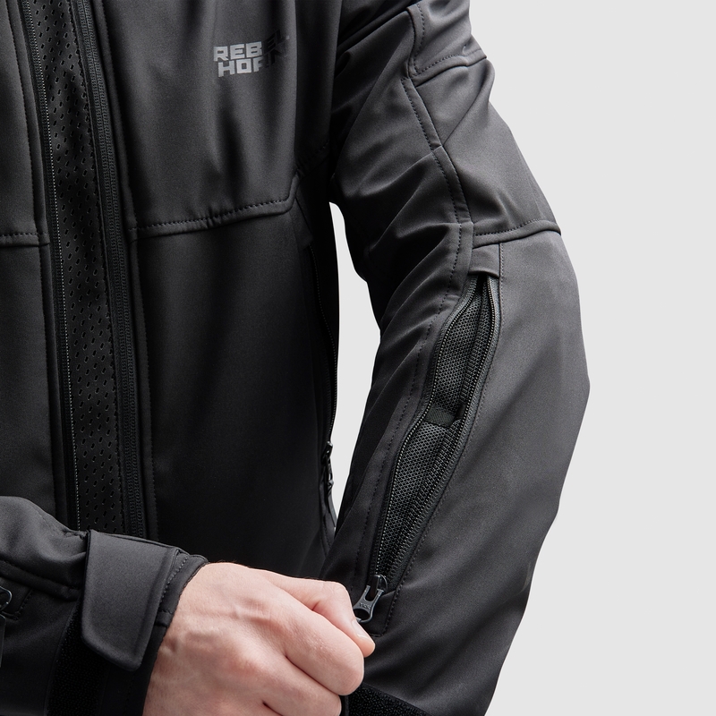 Rebelhorn Slash Motorrad-Softshelljacke Schwarz