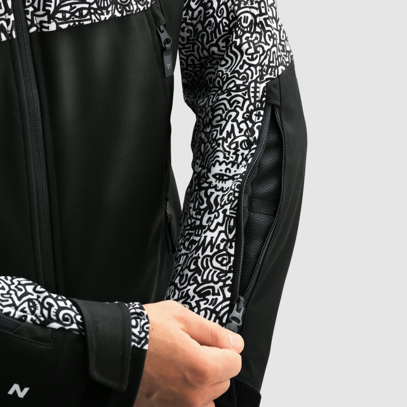 Rebelhorn Slash Noriaki Softshell-Motorradjacke schwarz-weiß