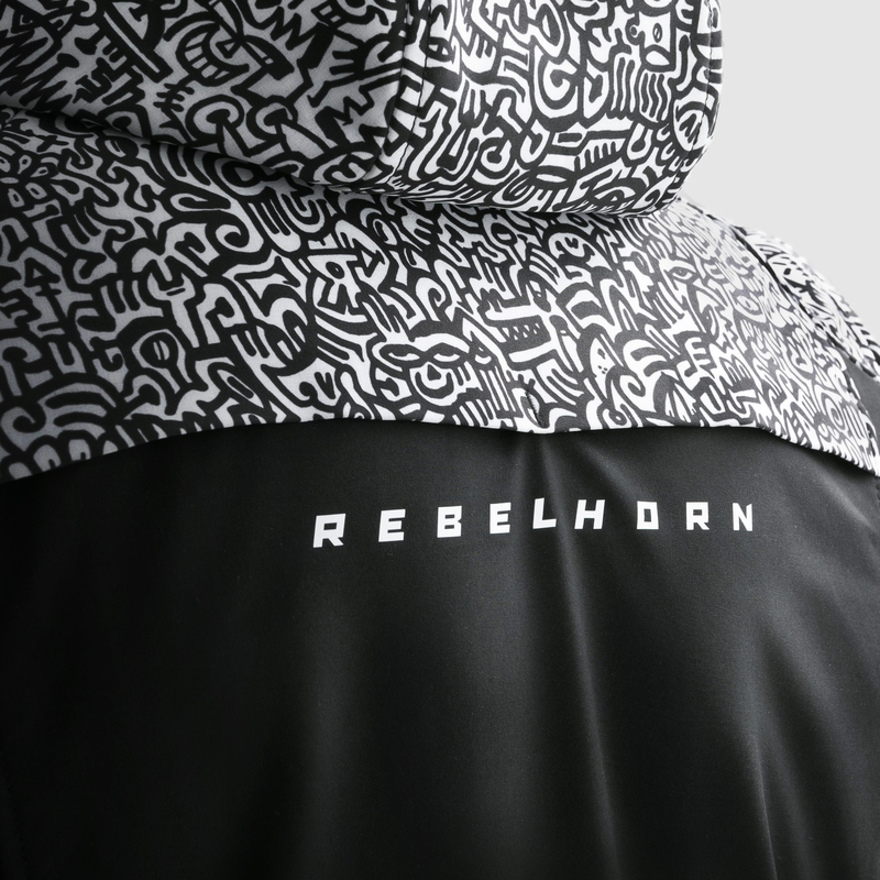 Rebelhorn Slash Noriaki Softshell-Motorradjacke schwarz-weiß