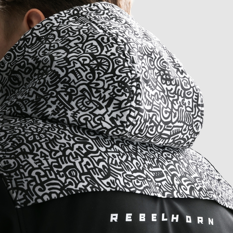 Rebelhorn Slash Noriaki Softshell-Motorradjacke schwarz-weiß