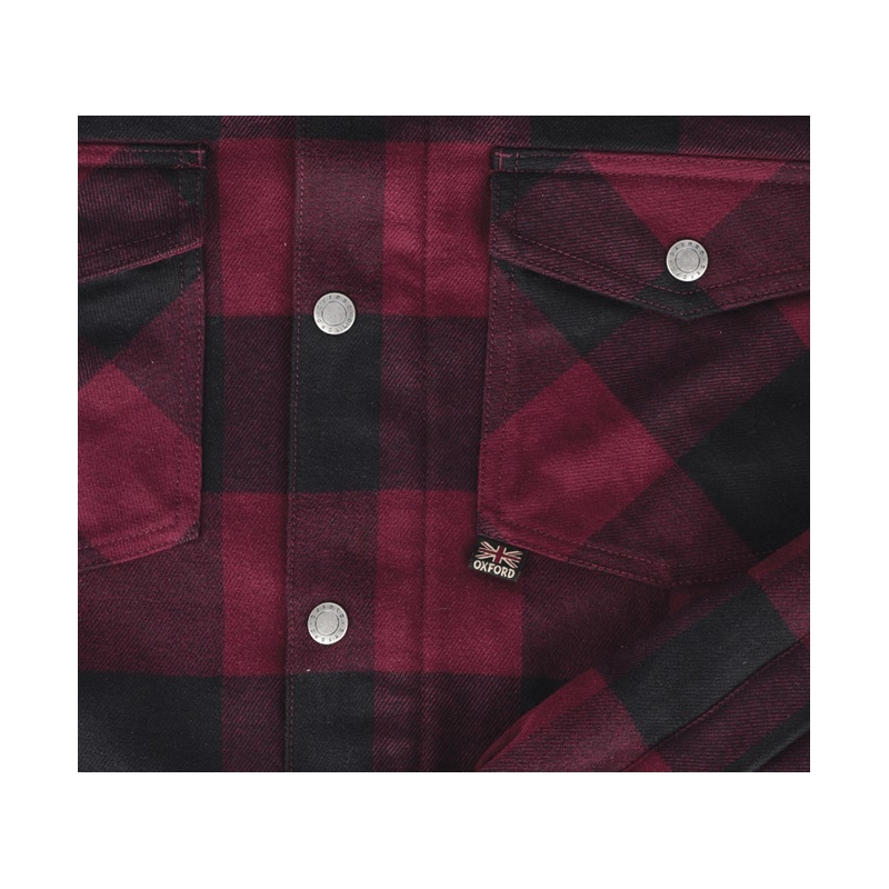 Damen-Motorradshirt Oxford Kickback 2.0 rot-schwarz