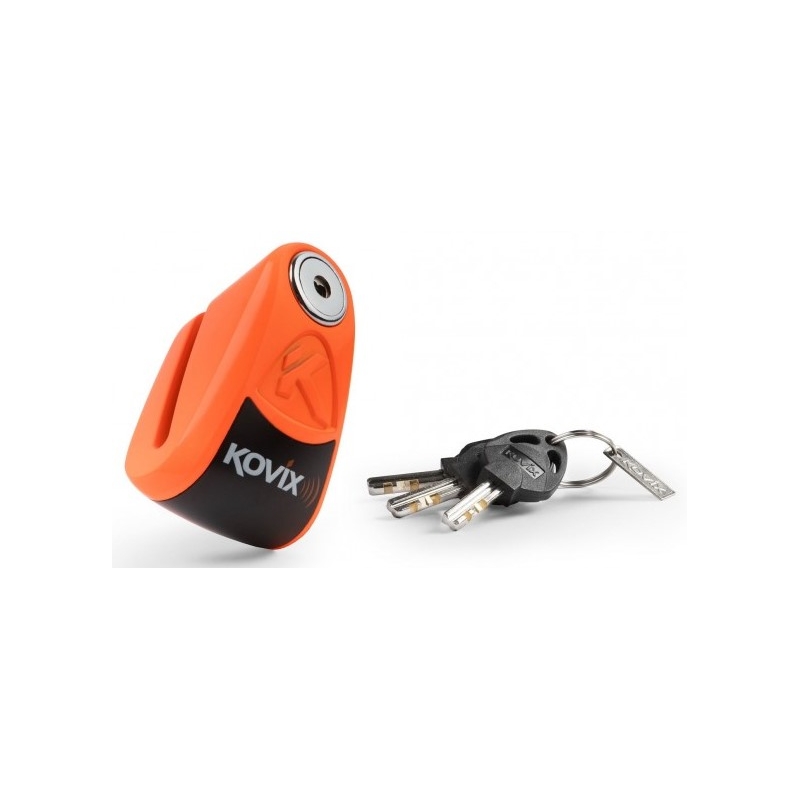 Scheibenbremsschloss mit Alarm KOVIX KAL6 orange