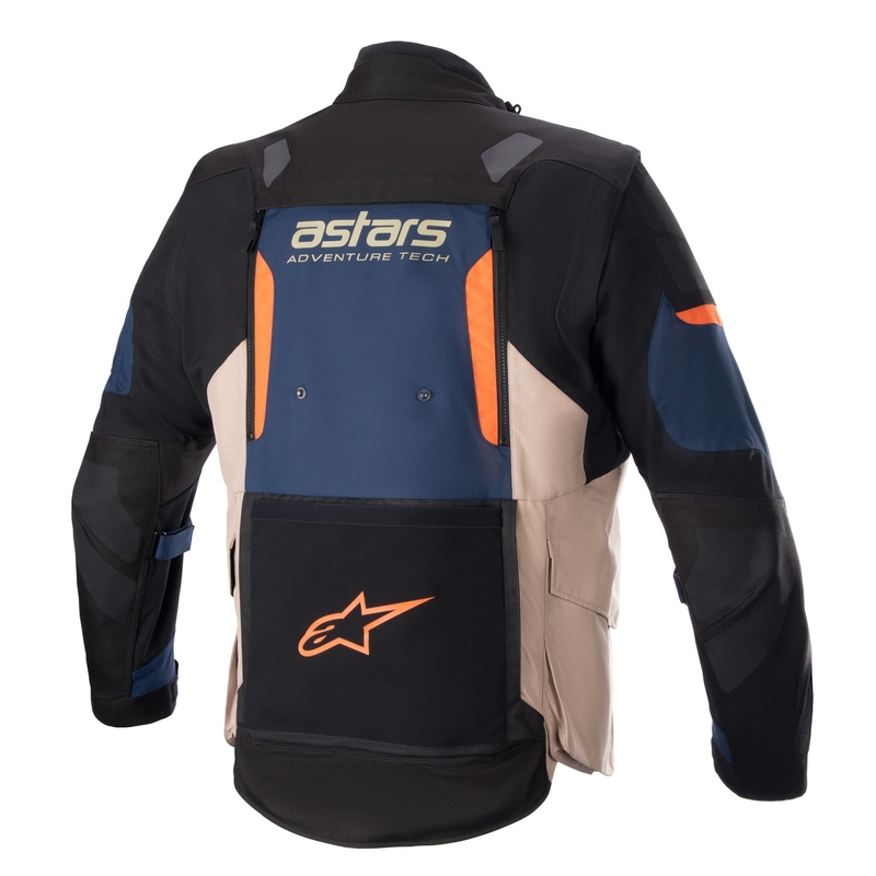 Alpinestars Halo Drystar Motorradjacke Dunkelblau-Khaki-Orange-Schwarz