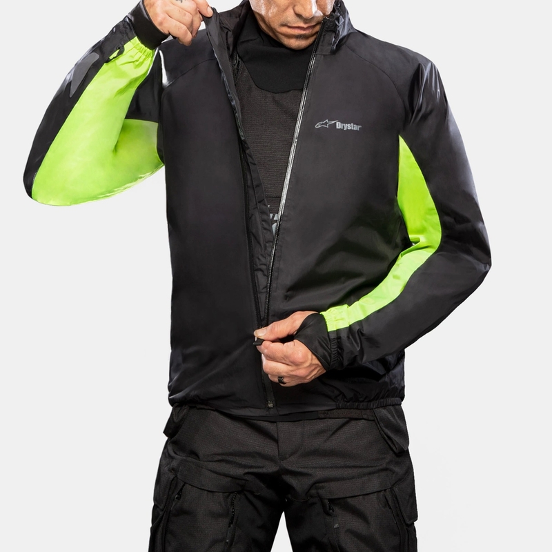 Alpinestars Halo Drystar Motorradjacke Dunkelblau-Khaki-Orange-Schwarz