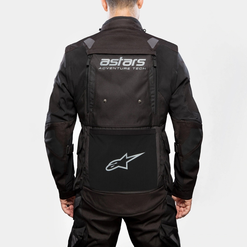 Alpinestars Halo Drystar Motorradjacke Dunkelblau-Khaki-Orange-Schwarz