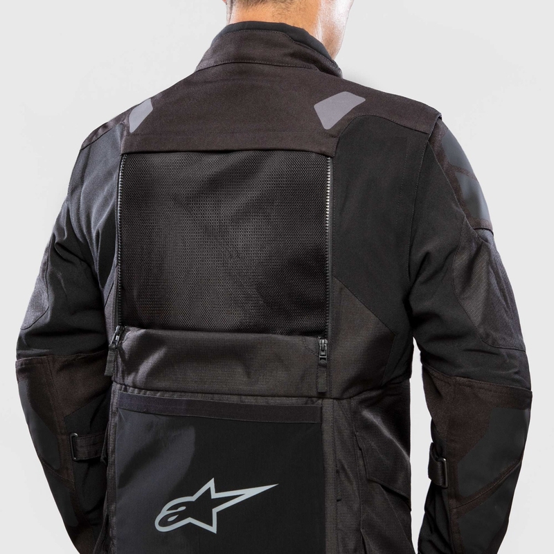 Alpinestars Halo Drystar Motorradjacke Dunkelblau-Khaki-Orange-Schwarz