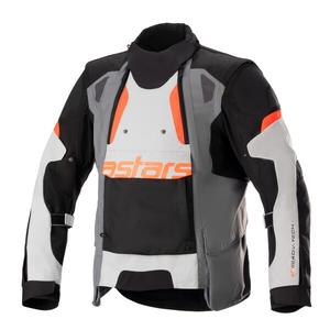 Alpinestars Halo Drystar Motorradjacke Hellgrau-Dunkelgrau-Schwarz-Fluorot