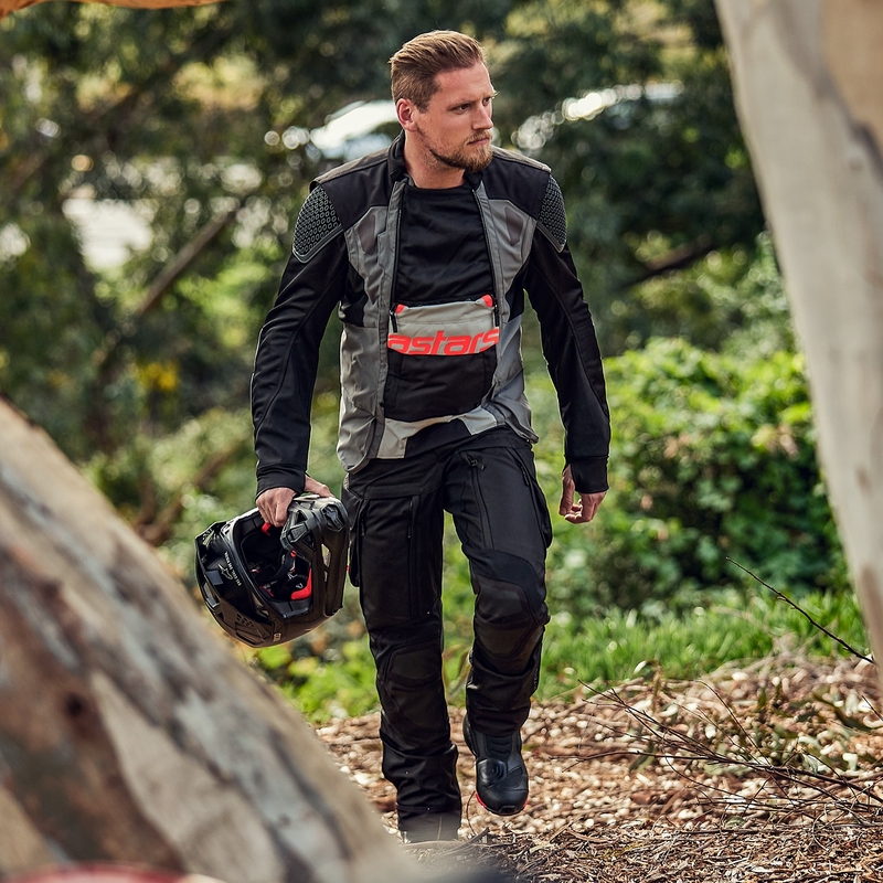 Alpinestars Halo Drystar Motorradjacke Hellgrau-Dunkelgrau-Schwarz-Fluorot