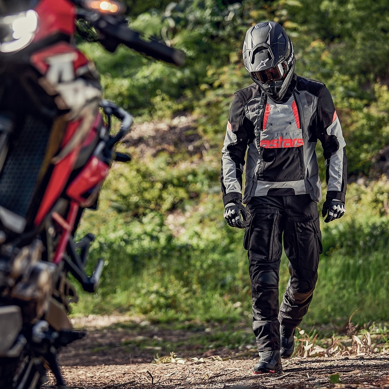 Alpinestars Halo Drystar Motorradjacke Hellgrau-Dunkelgrau-Schwarz-Fluorot