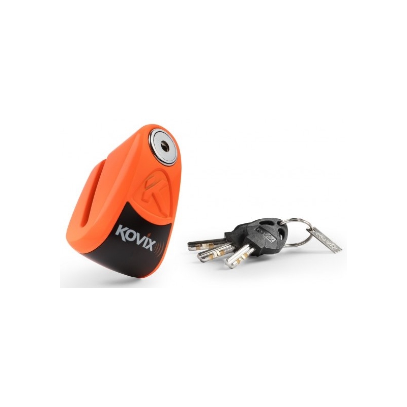 Scheibenbremsschloss mit Alarm KOVIX KAZ10 orange