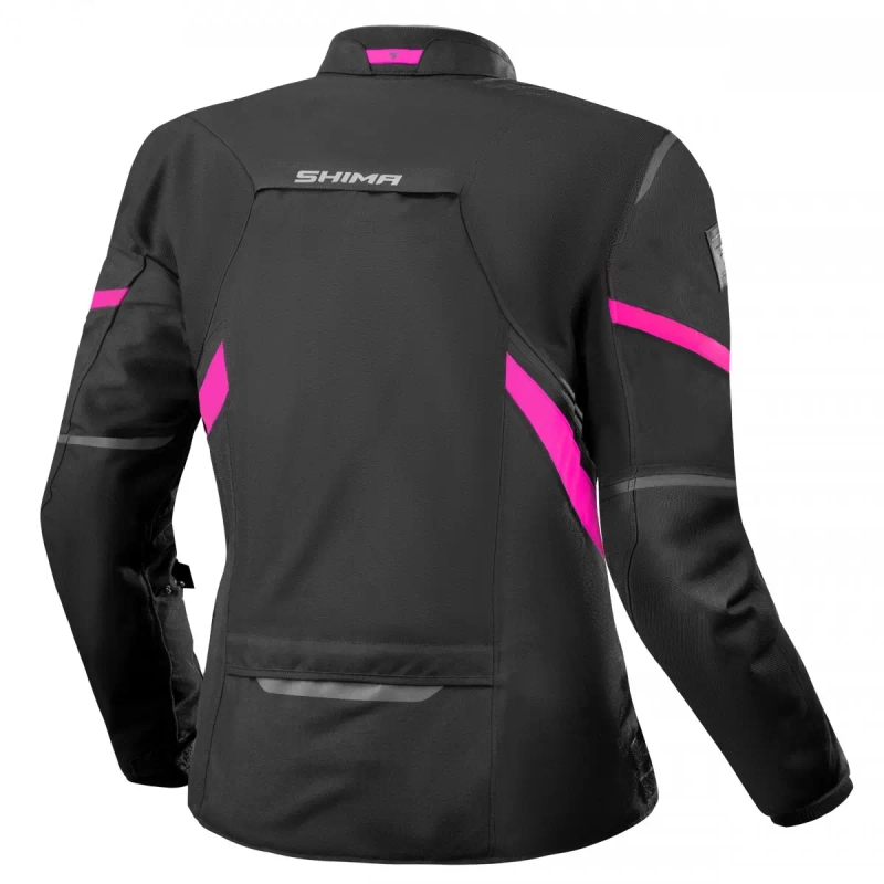 Damen-Motorradjacke Shima Rush 2.0 schwarz-rosa