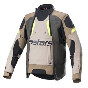 Alpinestars Halo Drystar Motorradjacke Khaki-Beige-Fluo Gelb