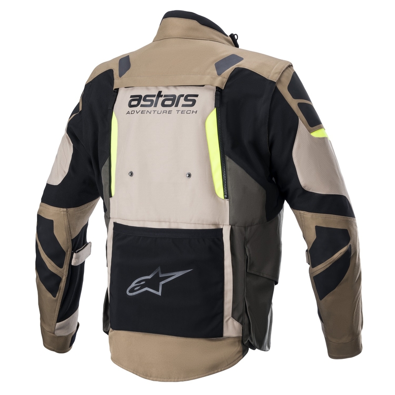 Alpinestars Halo Drystar Motorradjacke Khaki-Beige-Fluo Gelb