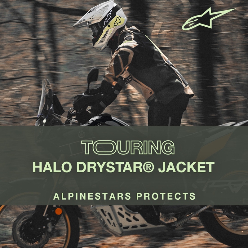 Alpinestars Halo Drystar Motorradjacke Khaki-Beige-Fluo Gelb