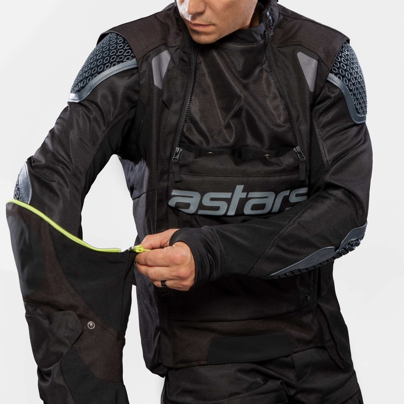 Alpinestars Halo Drystar Motorradjacke Khaki-Beige-Fluo Gelb