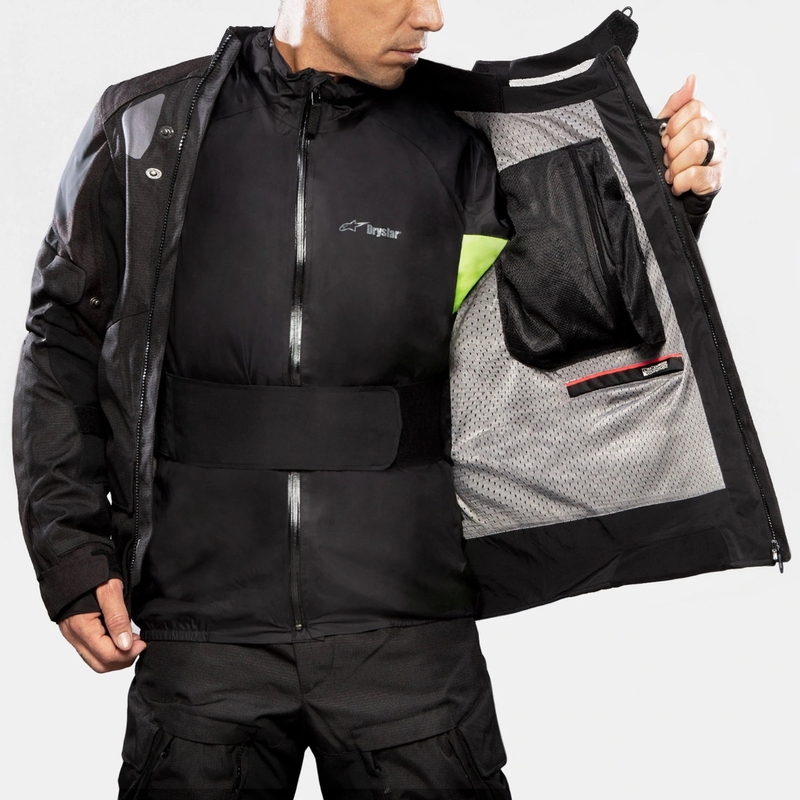 Alpinestars Halo Drystar Motorradjacke Khaki-Beige-Fluo Gelb