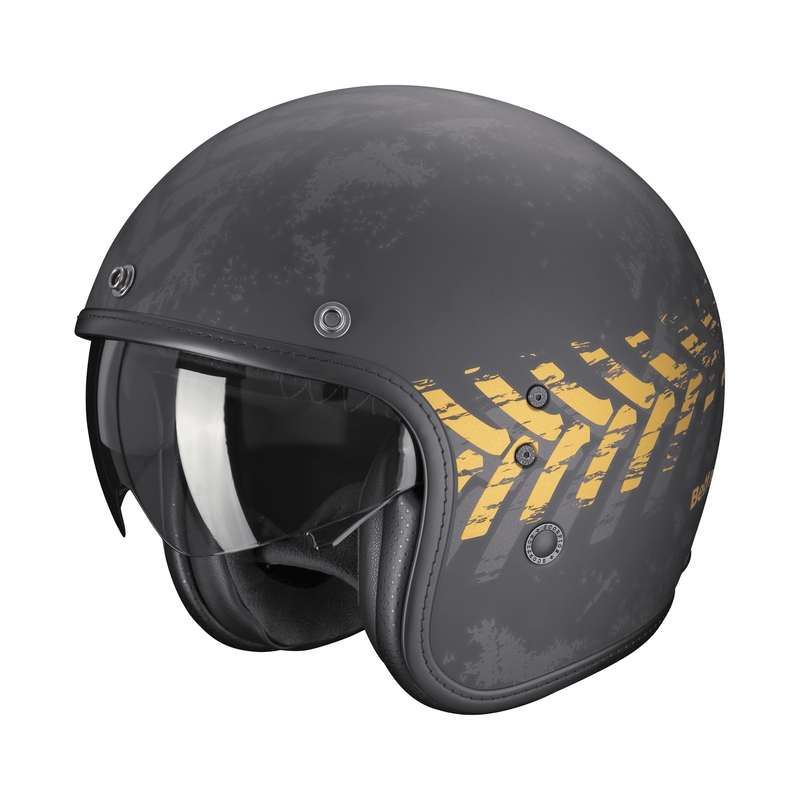 Offener Motorradhelm Scorpion Belfast EVO NEVADA schwarz-gold