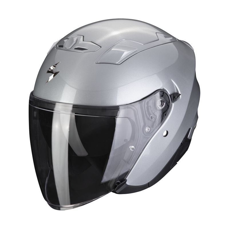 Offener Motorradhelm SCORPION EXO-230 Massives Silber