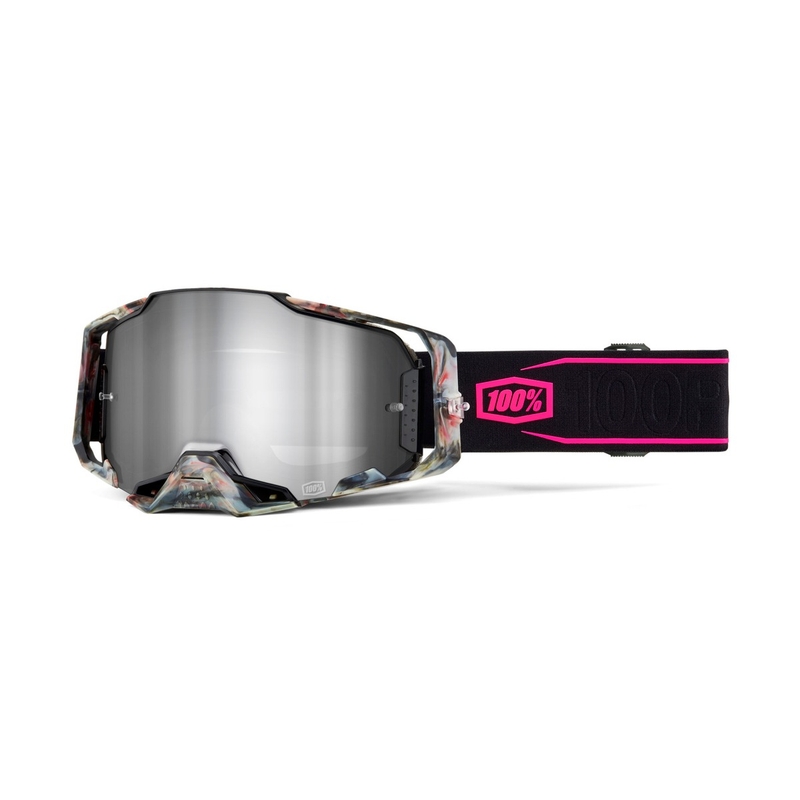 Motocross-Brille 100 % - USA ARMEGA Sarcelle silbernes Plexiglas