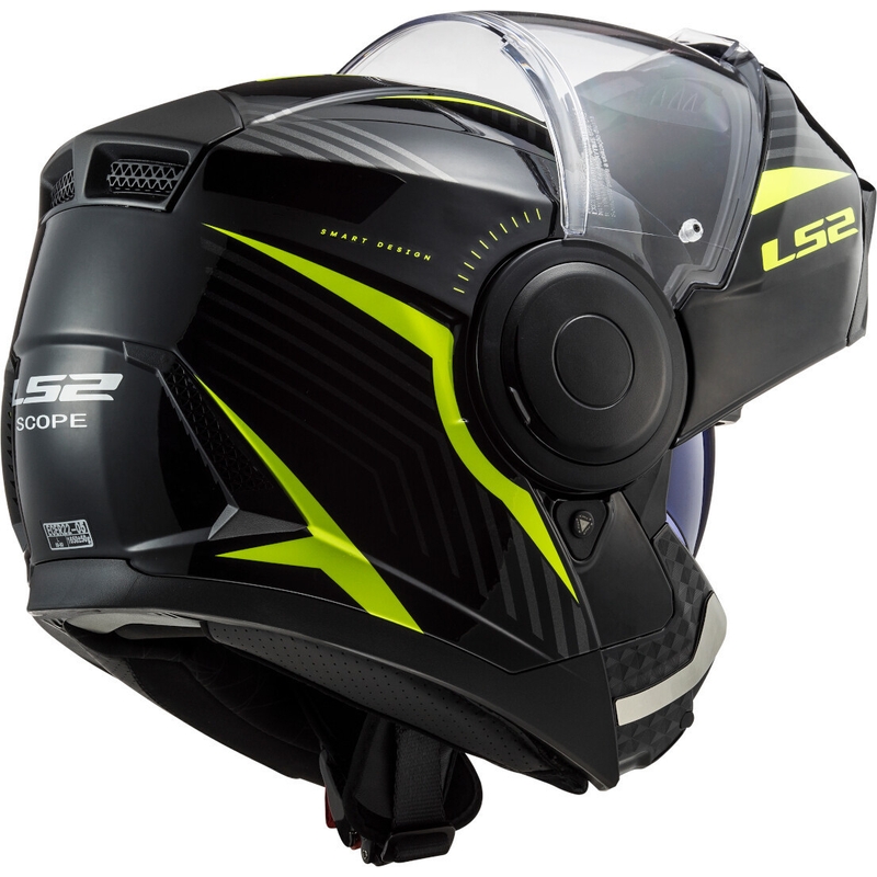 Klappbarer Motorradhelm LS2 FF902 Scope Skid schwarz-fluo gelb - II. Qualität