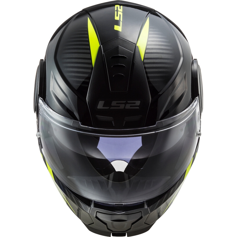 Klappbarer Motorradhelm LS2 FF902 Scope Skid schwarz-fluo gelb - II. Qualität
