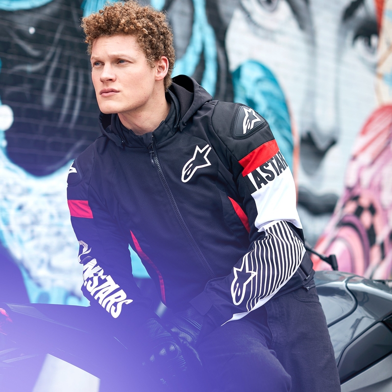 Alpinestars Zaca Air Waterproof Motorradjacke schwarz-weiß-fluoreszierend rot