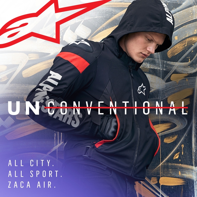 Alpinestars Zaca Air Waterproof Motorradjacke schwarz-weiß-fluoreszierend rot