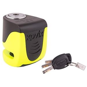 Scheibenbremsschloss mit Alarm KOVIX KS6 fluo gelb